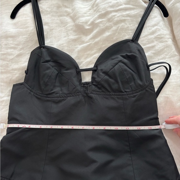 NWT Ganni Strappy Taffeta Dress Drop Waist Black 36 - Picture 9 of 9